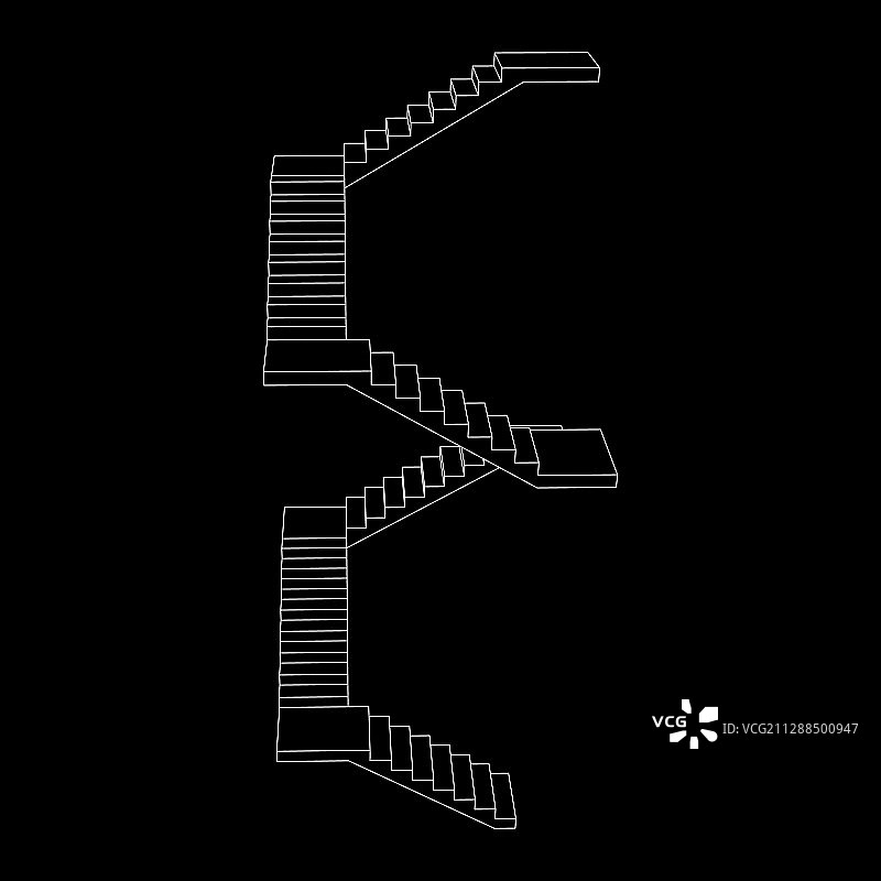 带平台轮廓的楼梯图片素材