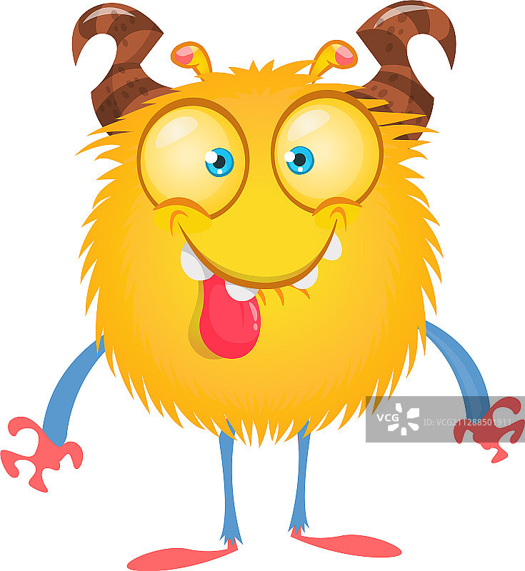 吐舌头的有趣卡通怪物图片素材