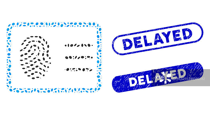 带划痕的椭圆拼贴生物识别账户图片素材