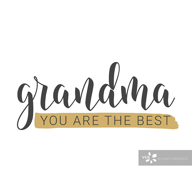 手写字体：奶奶，您是最棒的图片素材