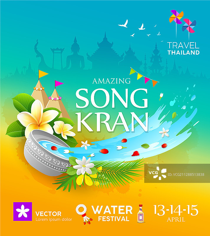 精彩的泰国泼水节之旅图片素材