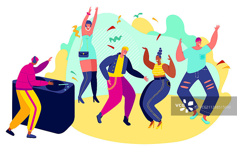 在俱乐部派对上跳舞的男男女女图片素材