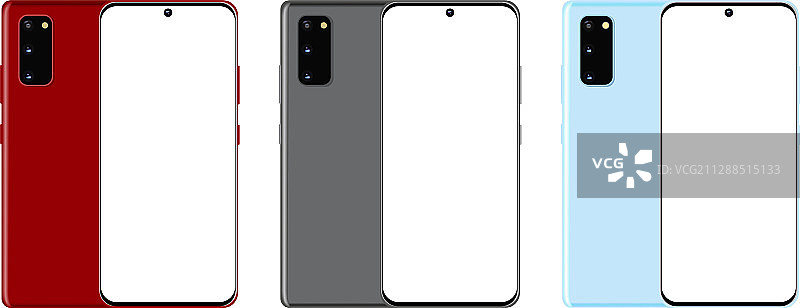 新款三星Galaxy智能手机正反面图片素材