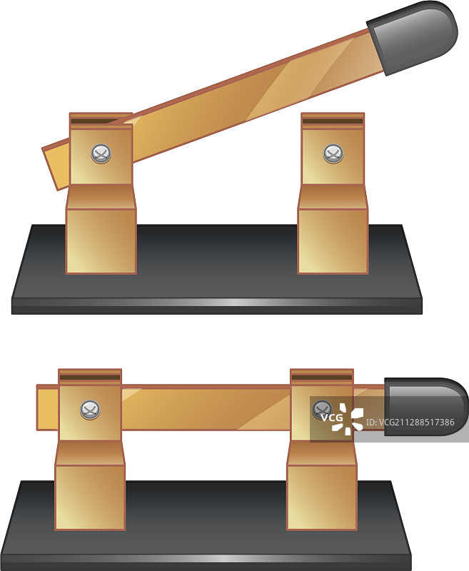 白色背景上的两个断路器图片素材