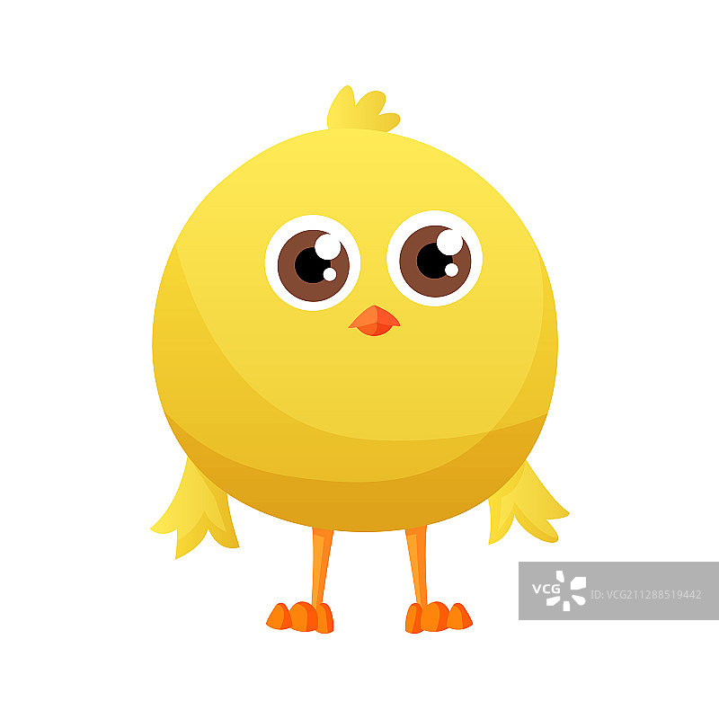 可爱的卡通小鸡站立姿势图片素材