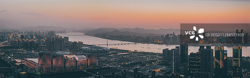 杭州钱江世纪城全景图片素材