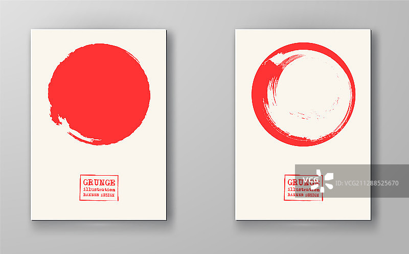 白色背景上的彩色Grunge风格圆形图案图片素材