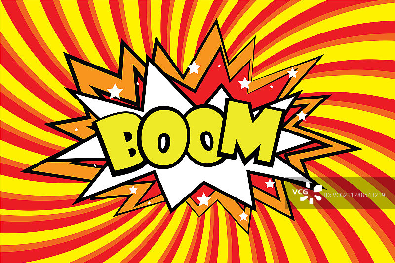 波普艺术风格的Boom漫画音效图片素材
