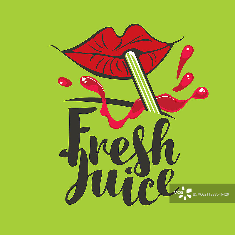鲜榨果汁banner，吸管红唇图片素材
