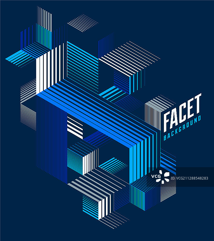 3D立方体和三角形条纹抽象背景图片素材