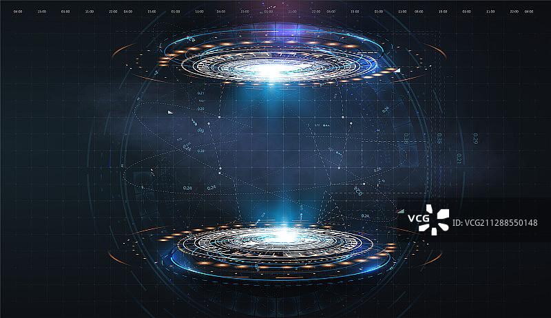 未来圆形抬头显示器GUI用户界面图片素材
