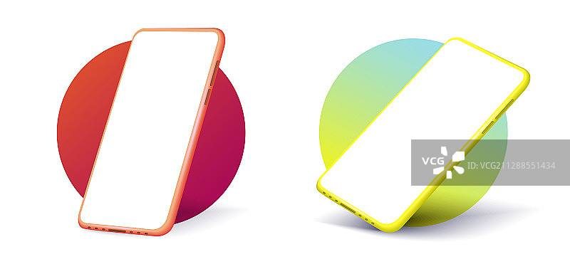 无边框智能手机空白屏幕模型图片素材