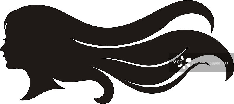 长发女人剪影标志图片素材