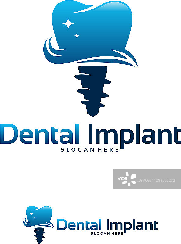 牙科植入物标志设计概念：牙科护理图片素材