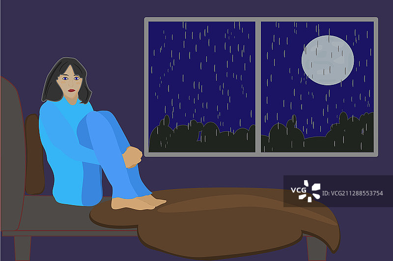 失眠：遭受失眠困扰的女人图片素材