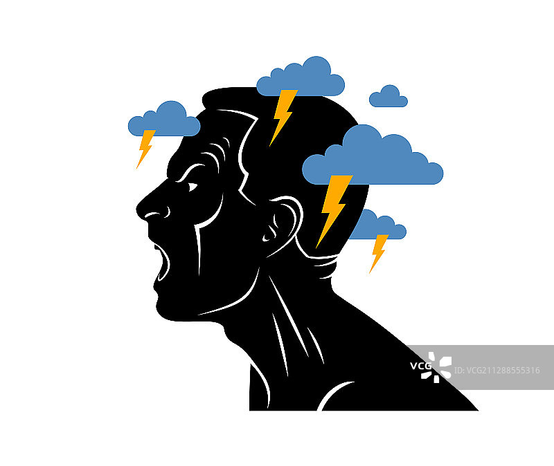 愤怒、攻击和精神病心理健康图片素材