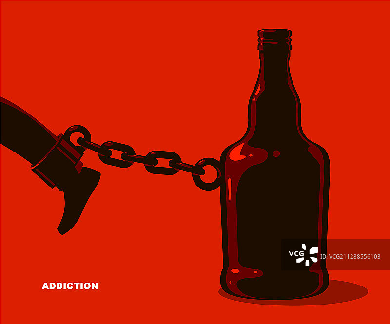 用瓶子作为束缚腿部锁链的重物图片素材