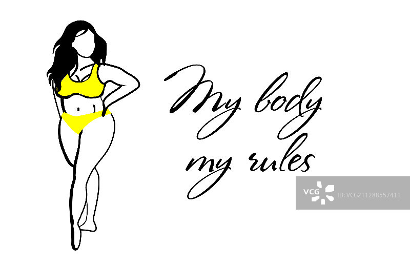 我的身体我做主，积极的身体概念女孩图片素材