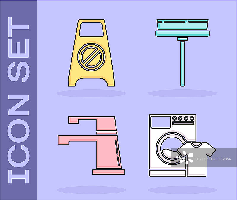 洗衣机T恤清洁湿地板场景图片素材