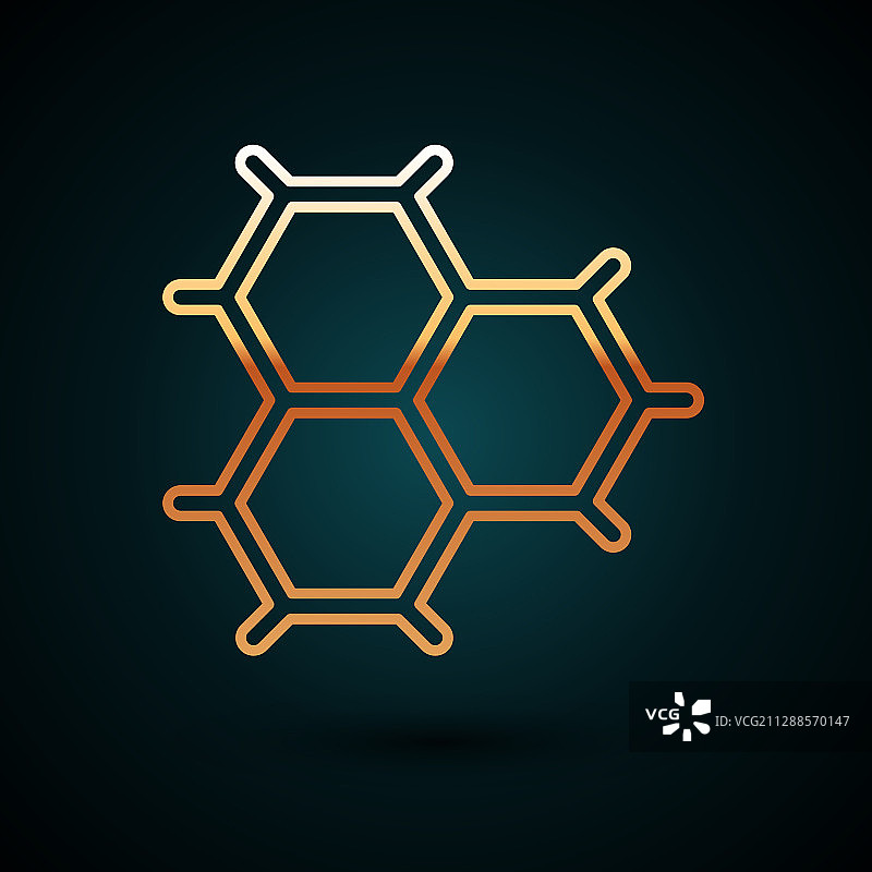 金色线条苯化学式图片素材
