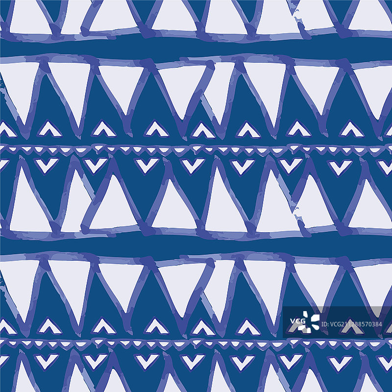 民族风靛蓝色水彩无缝图案图片素材