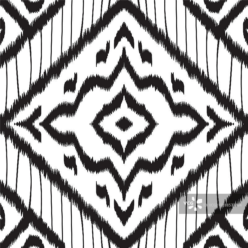 黑白ikat无缝图案图片素材