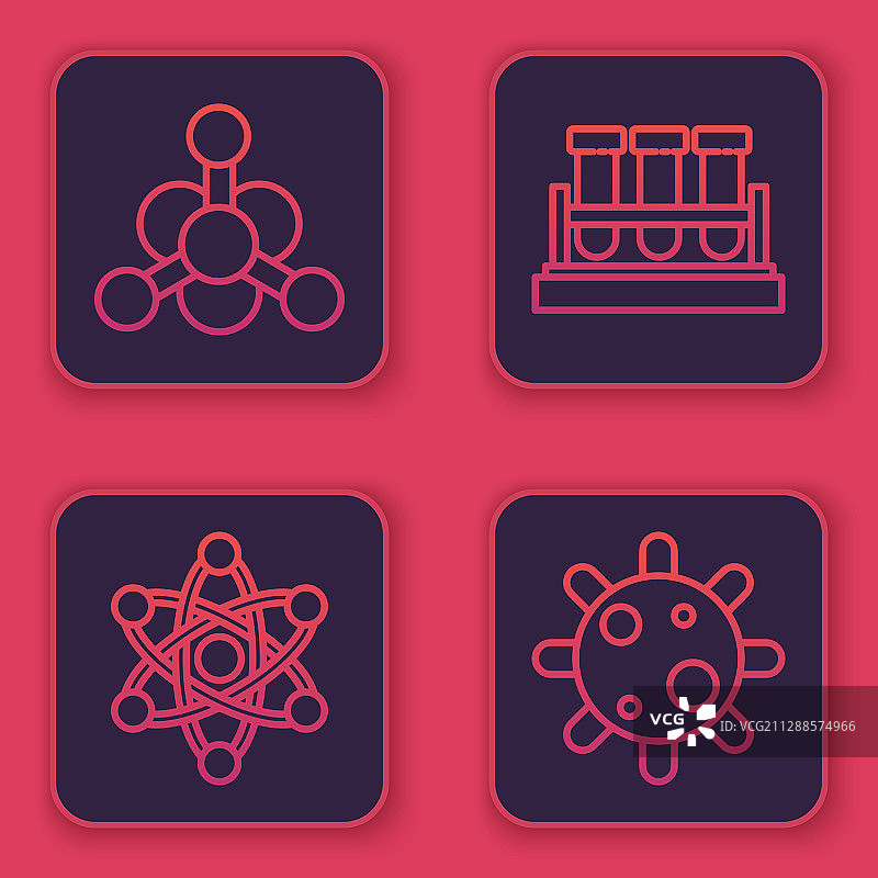 细菌、原子、试管和烧瓶图片素材