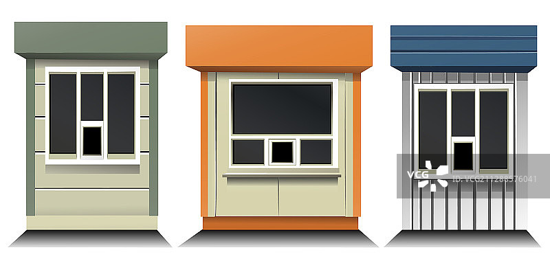 三栋移动建筑图片素材