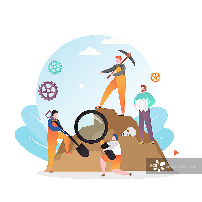 考古发掘网络概念图片素材