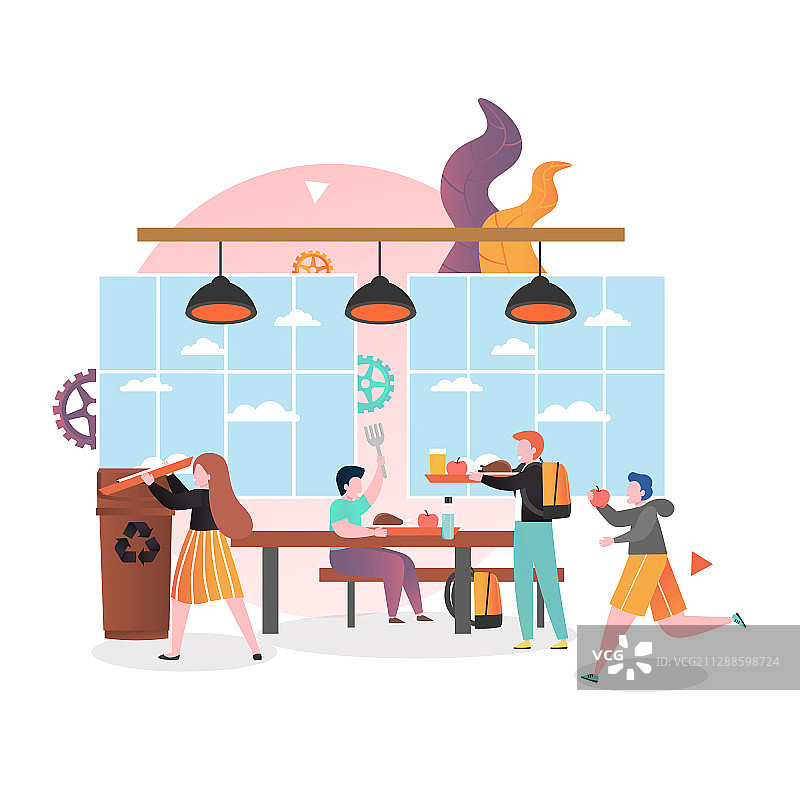 网页banner学校食堂概念图片素材