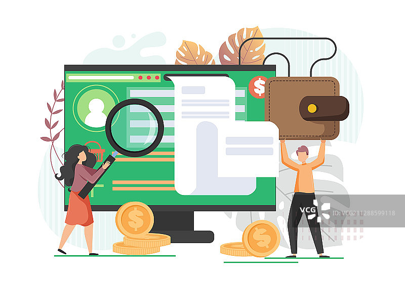 在线银行扁平风格设计图片素材