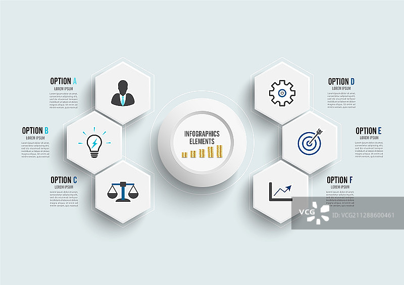 信息图形模板与3d纸标签图片素材