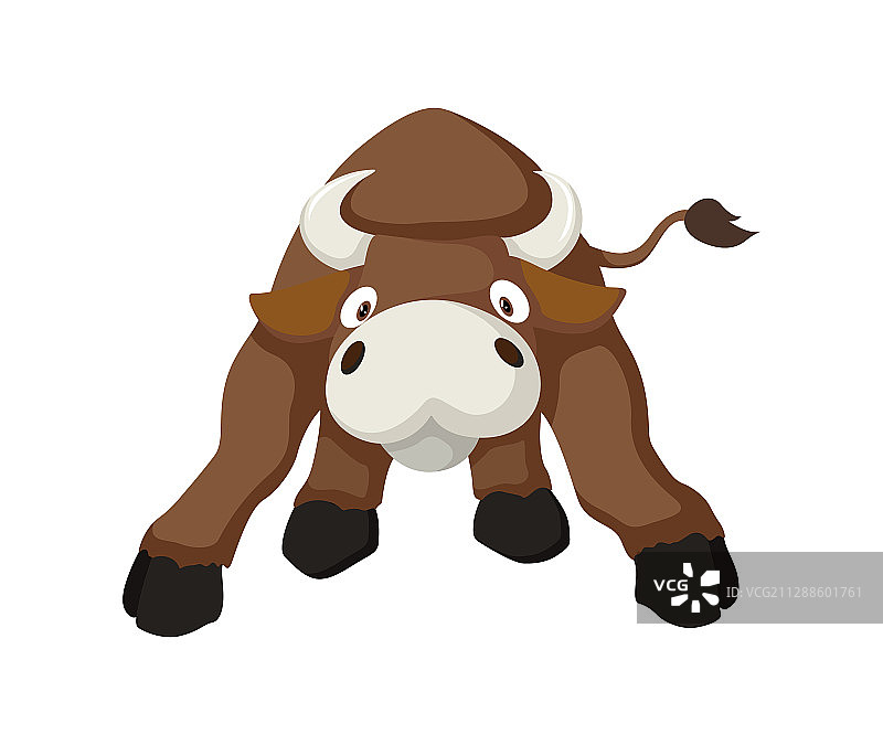 卡通风格的公牛农场图片素材