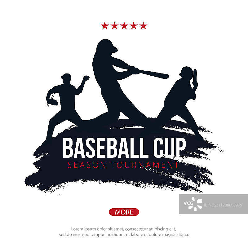 带有球员运动海报的棒球banner图片素材