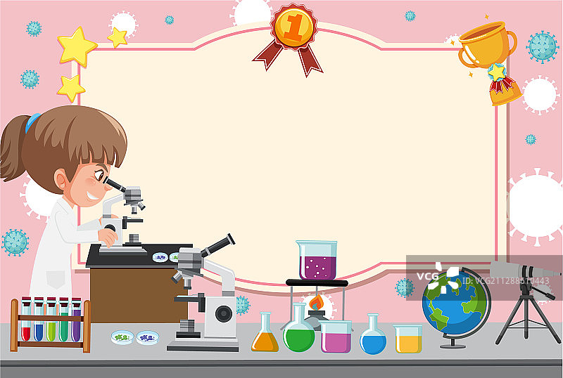 穿着实验服的女孩banner模板图片素材