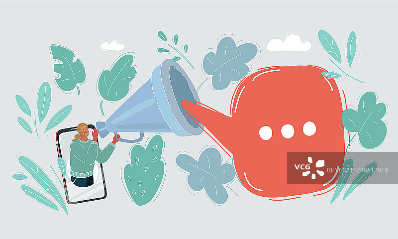 用扩音器发表声明的男人图片素材