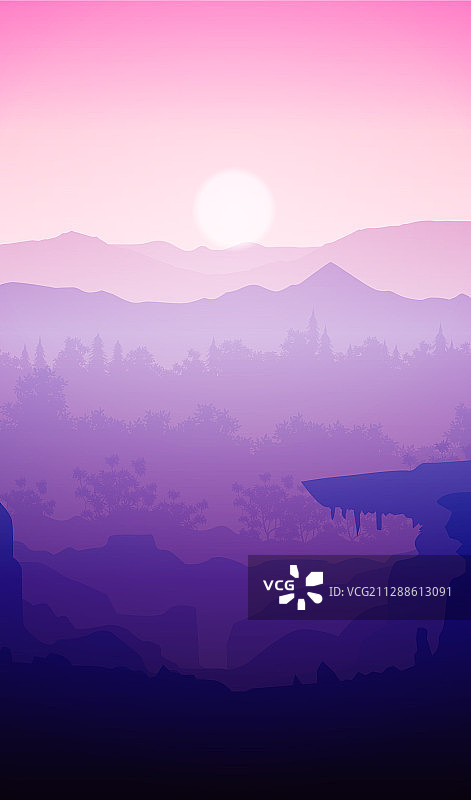 自然森林松树林山脉图片素材