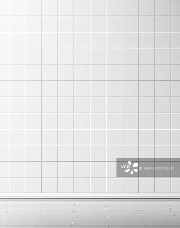 浴室白色瓷砖墙和地板图片素材