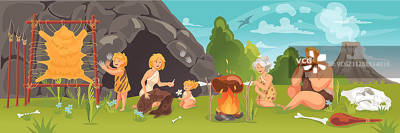 石器时代史前人类概念图片素材