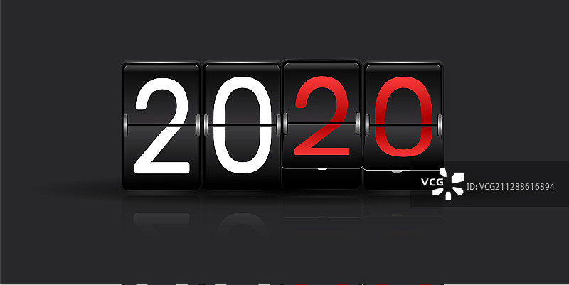 带有数字年份的翻页倒计时器图片素材