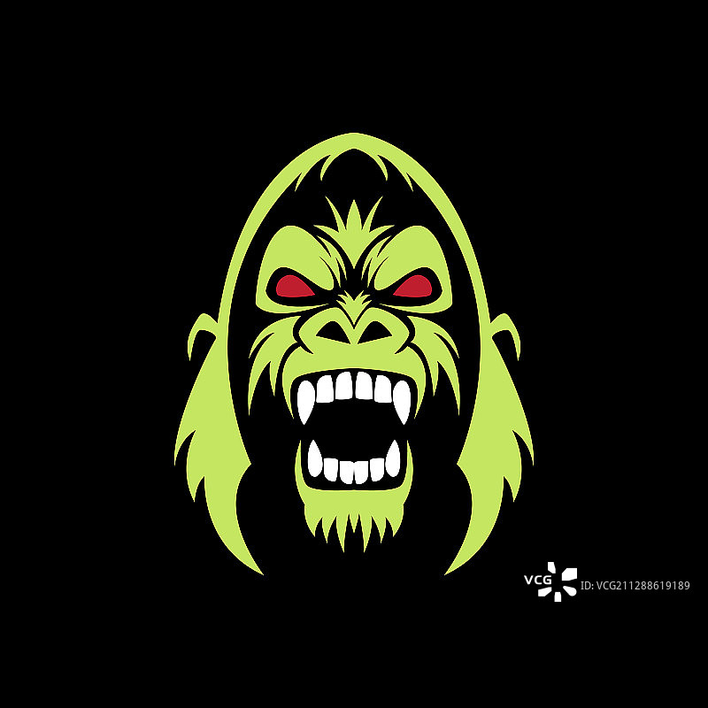 运动设计的大猩猩头像标志图片素材