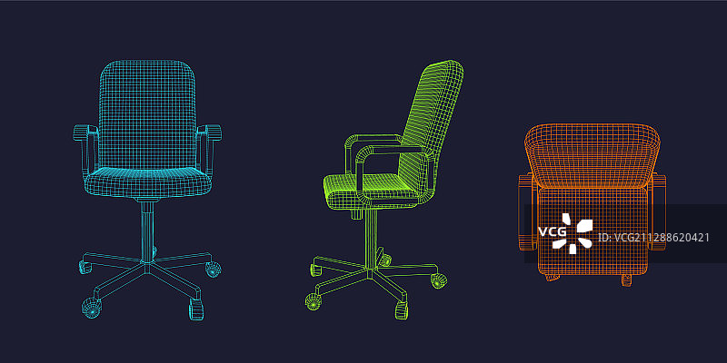 办公椅线框轮廓图片素材