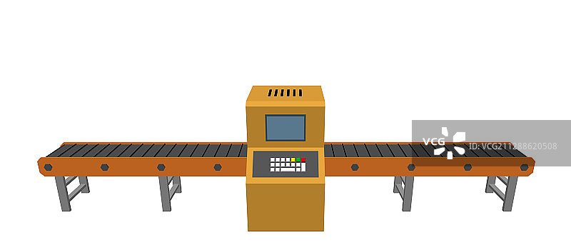 带监视器的空输送带图片素材