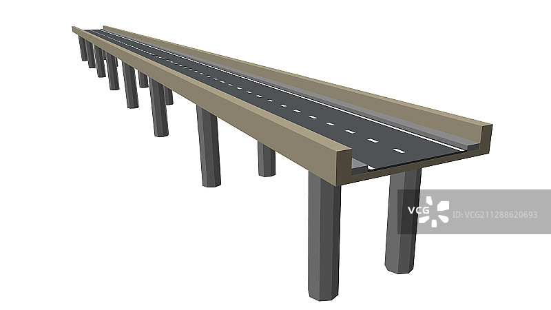 白色背景上的3D立交桥图片素材