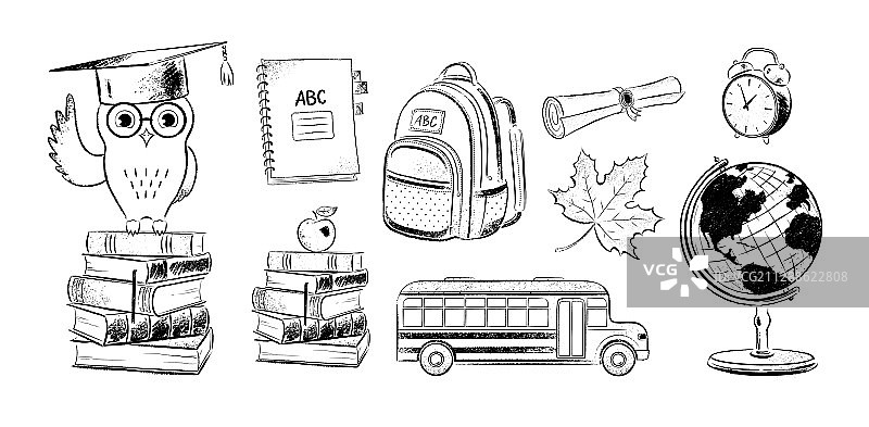 教育用品涂鸦合集图片素材