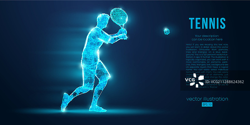 抽象轮廓网球运动员图片素材