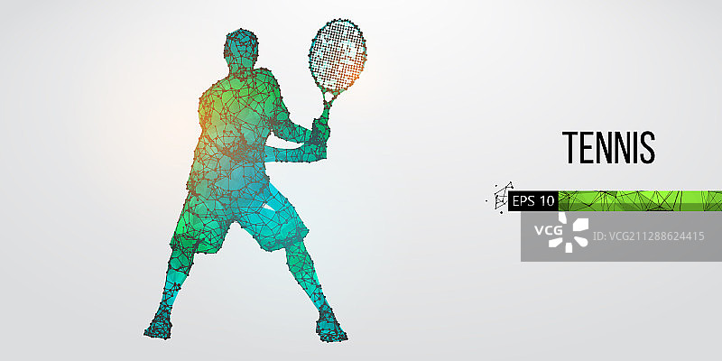 抽象轮廓网球运动员图片素材