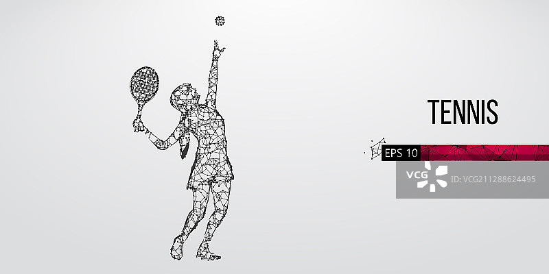 女子网球运动员抽象轮廓图片素材