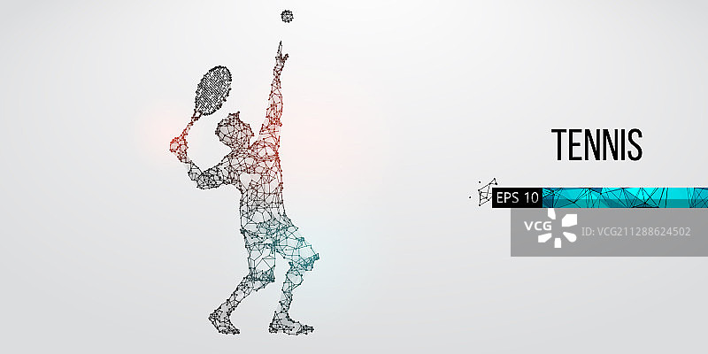 抽象轮廓网球运动员图片素材