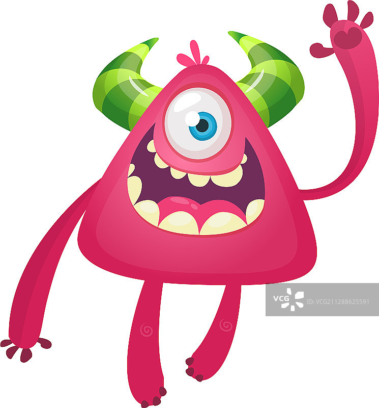 卡通独眼万圣节怪物图片素材